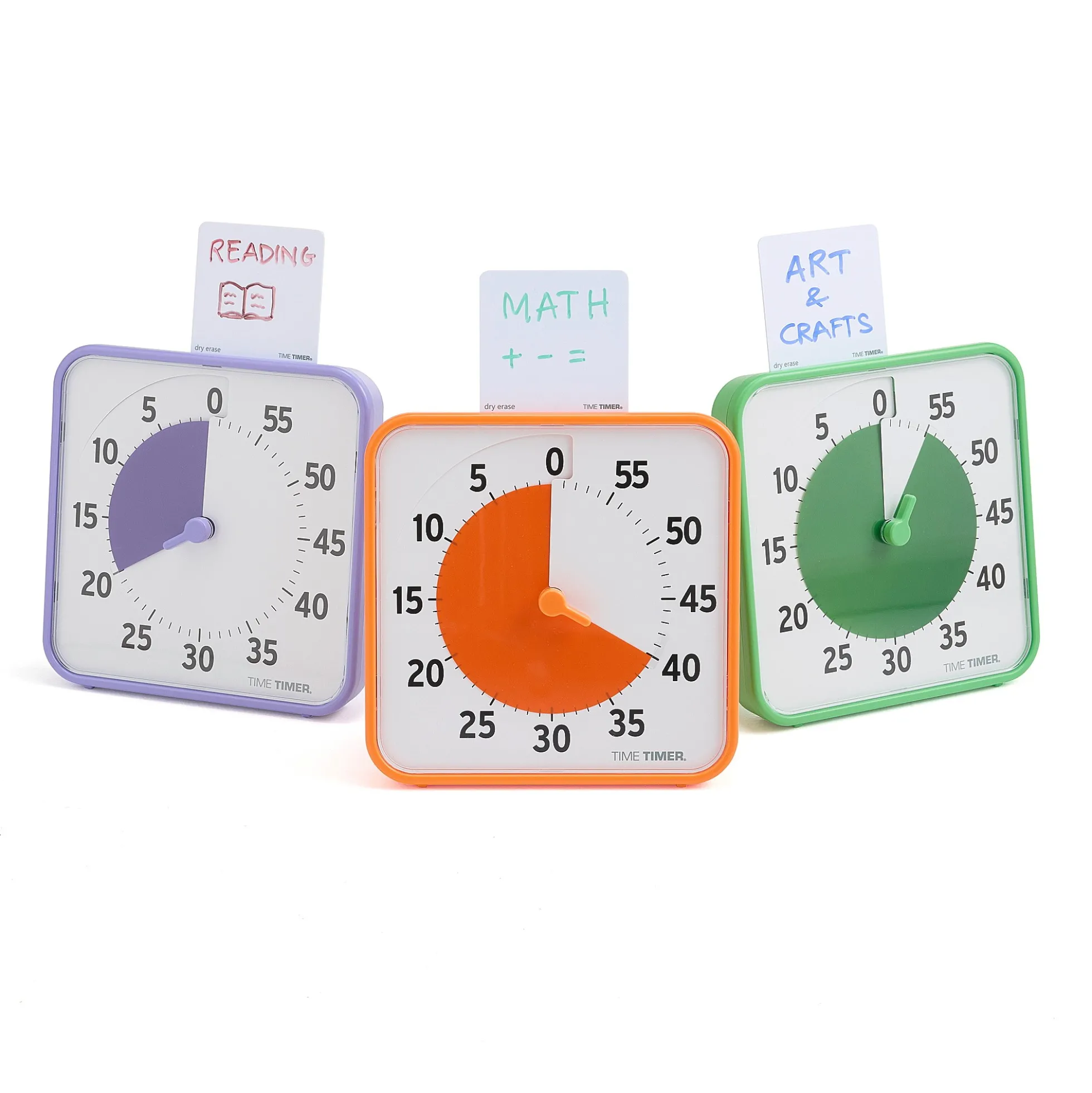 Ajastin TIME TIMER 3 kpl, medium, magneettinen, oranssi/vihreä/violetti