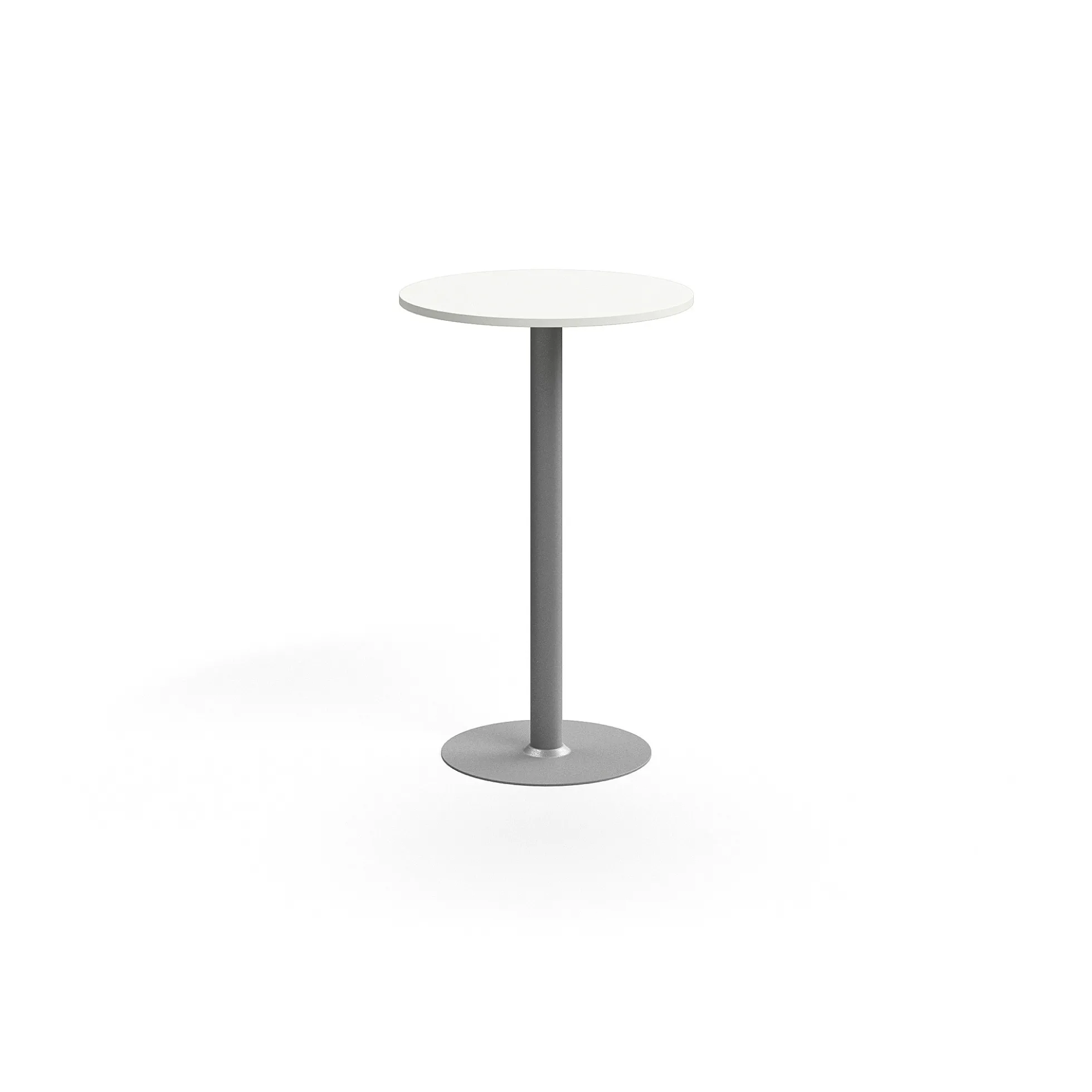 Baaripöytä ALVA Ø700x1100 mm, korkeapainelaminaatti, hopea/valkoinen