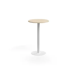 Baaripöytä ALVA Ø700x1100 mm, korkeapainelaminaatti, valkoinen/koivu