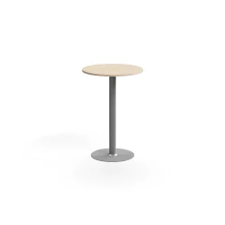 Baaripöytä ALVA Ø700x1000 mm, lattiaan kiinnitettävä, korkeapainelaminaatti, hopea/koivu