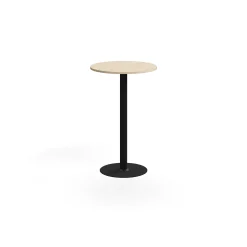 Baaripöytä ALVA Ø700x1100 mm, lattiaan kiinnitettävä, korkeapainelaminaatti, musta/koivu