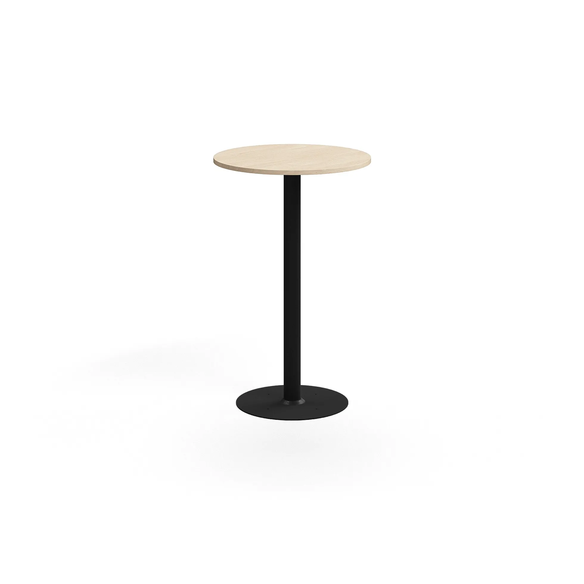 Baaripöytä ALVA Ø700x1100 mm, lattiaan kiinnitettävä, korkeapainelaminaatti, musta/koivu