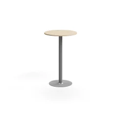 Baaripöytä ALVA Ø700x1100 mm, lattiaan kiinnitettävä, korkeapainelaminaatti, hopea/koivu