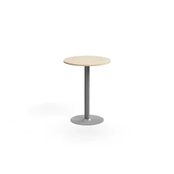 Baaripöytä ALVA Ø700x900 mm, lattiaan kiinnitettävä, korkeapainelaminaatti, hopea/koivu