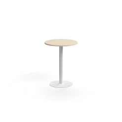 Baaripöytä ALVA Ø700x900 mm, lattiaan kiinnitettävä, korkeapainelaminaatti, valkoinen/koivu