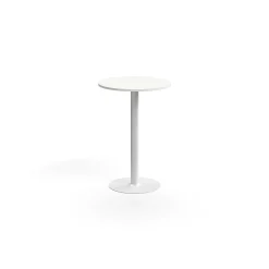 Baaripöytä ALVA Ø700x1000 mm, lattiaan kiinnitettävä, korkeapainelaminaatti, valkoinen