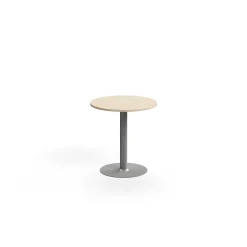 Baaripöytä ALVA Ø700x720 mm, lattiaan kiinnitettävä, korkeapainelaminaatti, hopea/koivu