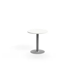 Baaripöytä ALVA Ø700x720 mm, lattiaan kiinnitettävä, korkeapainelaminaatti, hopea/valkoinen