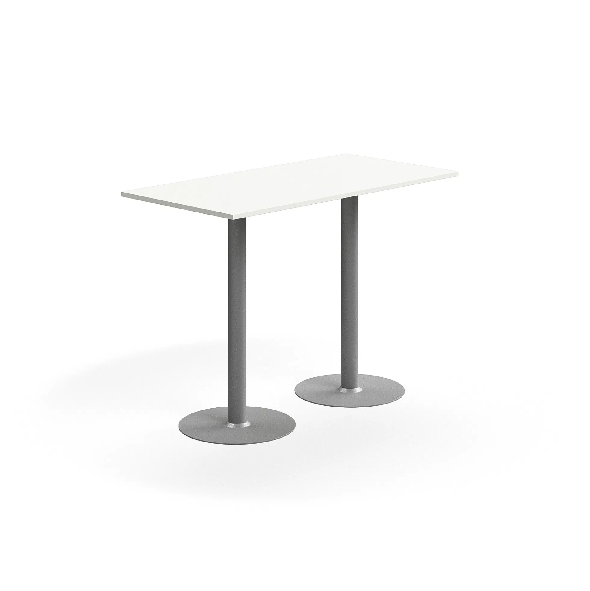Baaripöytä ALVA 1400x700x900 mm, korkeapainelaminaatti, hopea/valkoinen