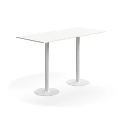 Baaripöytä ALVA 1800x800x1100 mm, lattiaan kiinnitettävä, korkeapainelaminaatti, valkoinen