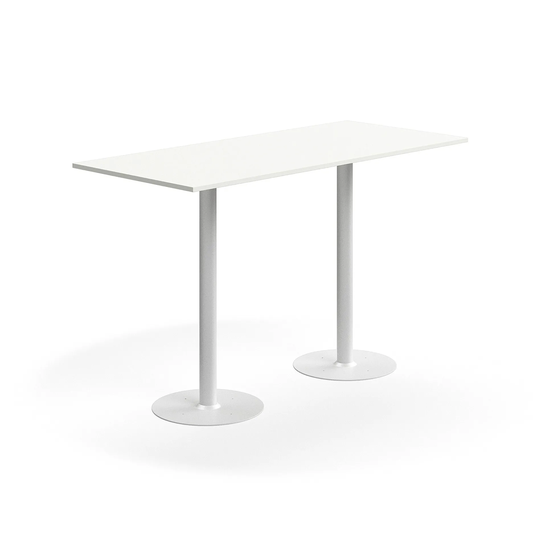 Baaripöytä ALVA 1800x800x1100 mm, lattiaan kiinnitettävä, korkeapainelaminaatti, valkoinen