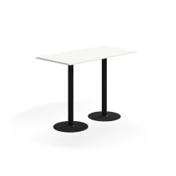 Baaripöytä ALVA 1400x700x1000 mm, lattiaan kiinnitettävä, korkeapainelaminaatti, musta/valkoinen