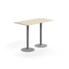 Baaripöytä ALVA 1400x700x1000 mm, lattiaan kiinnitettävä, korkeapainelaminaatti, hopea/koivu