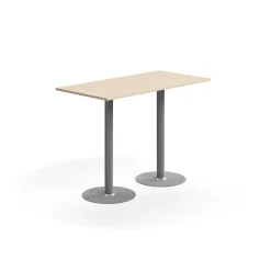 Baaripöytä ALVA 1400x700x1000 mm, lattiaan kiinnitettävä, korkeapainelaminaatti, hopea/koivu