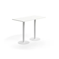 Baaripöytä ALVA 1400x700x1000 mm, lattiaan kiinnitettävä, korkeapainelaminaatti, valkoinen