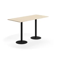 Baaripöytä ALVA 1800x800x1000 mm, lattiaan kiinnitettävä, korkeapainelaminaatti, musta/koivu