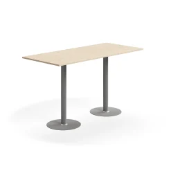 Baaripöytä ALVA 1800x800x1000 mm, lattiaan kiinnitettävä, korkeapainelaminaatti, hopea/koivu