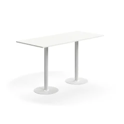 Baaripöytä ALVA 1800x800x1000 mm, lattiaan kiinnitettävä, korkeapainelaminaatti, valkoinen
