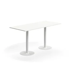 Baaripöytä ALVA 1800x800x900 mm, lattiaan kiinnitettävä, korkeapainelaminaatti, valkoinen