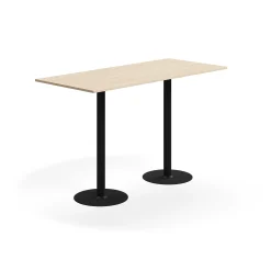Baaripöytä ALVA 1800x800x1100 mm, lattiaan kiinnitettävä, korkeapainelaminaatti, musta/koivu
