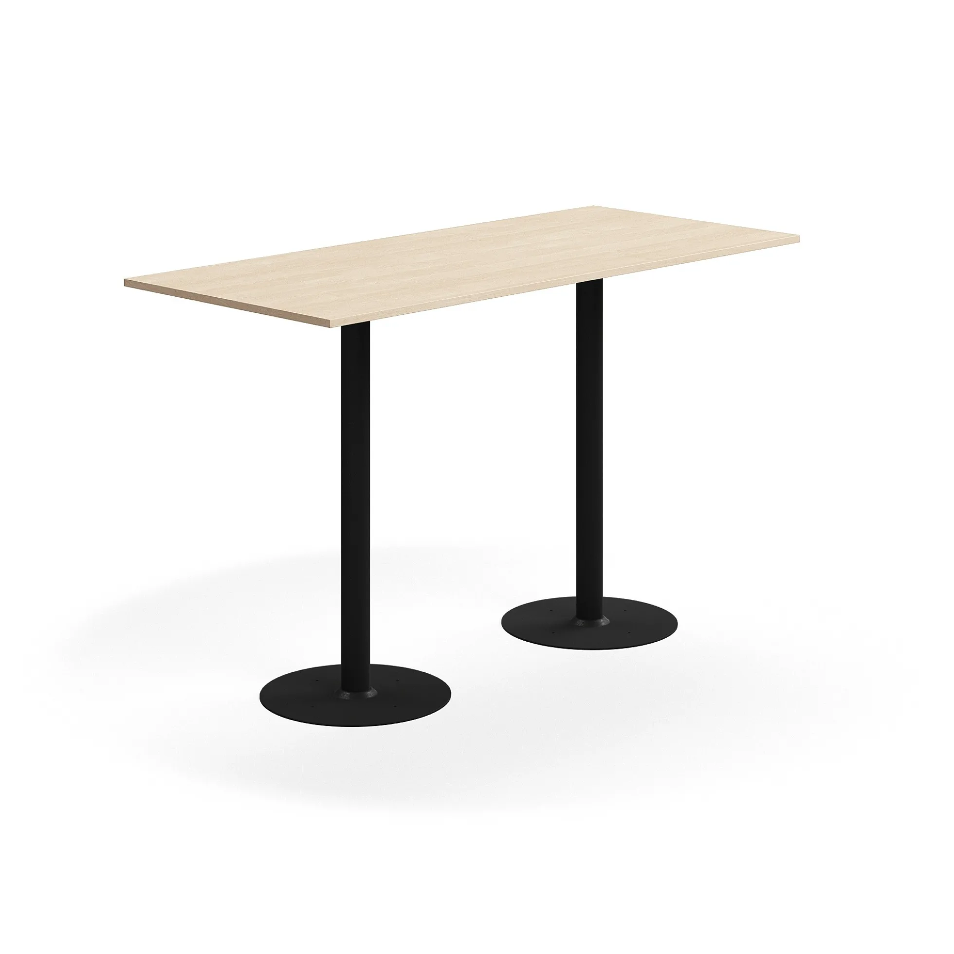 Baaripöytä ALVA 1800x800x1100 mm, lattiaan kiinnitettävä, korkeapainelaminaatti, musta/koivu
