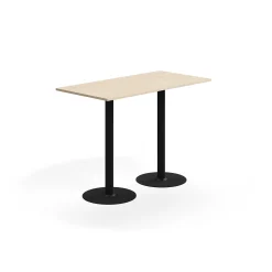 Baaripöytä ALVA 1400x700x1000 mm, lattiaan kiinnitettävä, korkeapainelaminaatti, musta/koivu