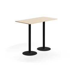 Baaripöytä ALVA 1400x700x1000 mm, lattiaan kiinnitettävä, korkeapainelaminaatti, musta/koivu