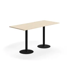 Baaripöytä ALVA 1800x800x900 mm, lattiaan kiinnitettävä, korkeapainelaminaatti, musta/koivu