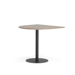 Baaripöytä METRIC Puoliovaali, 1000x1000x900 mm, musta/pähkinä