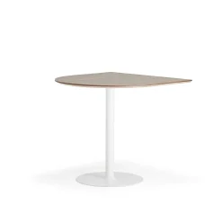 Baaripöytä METRIC Puoliovaali, 1000x1000x900 mm, valkoinen/pähkinä