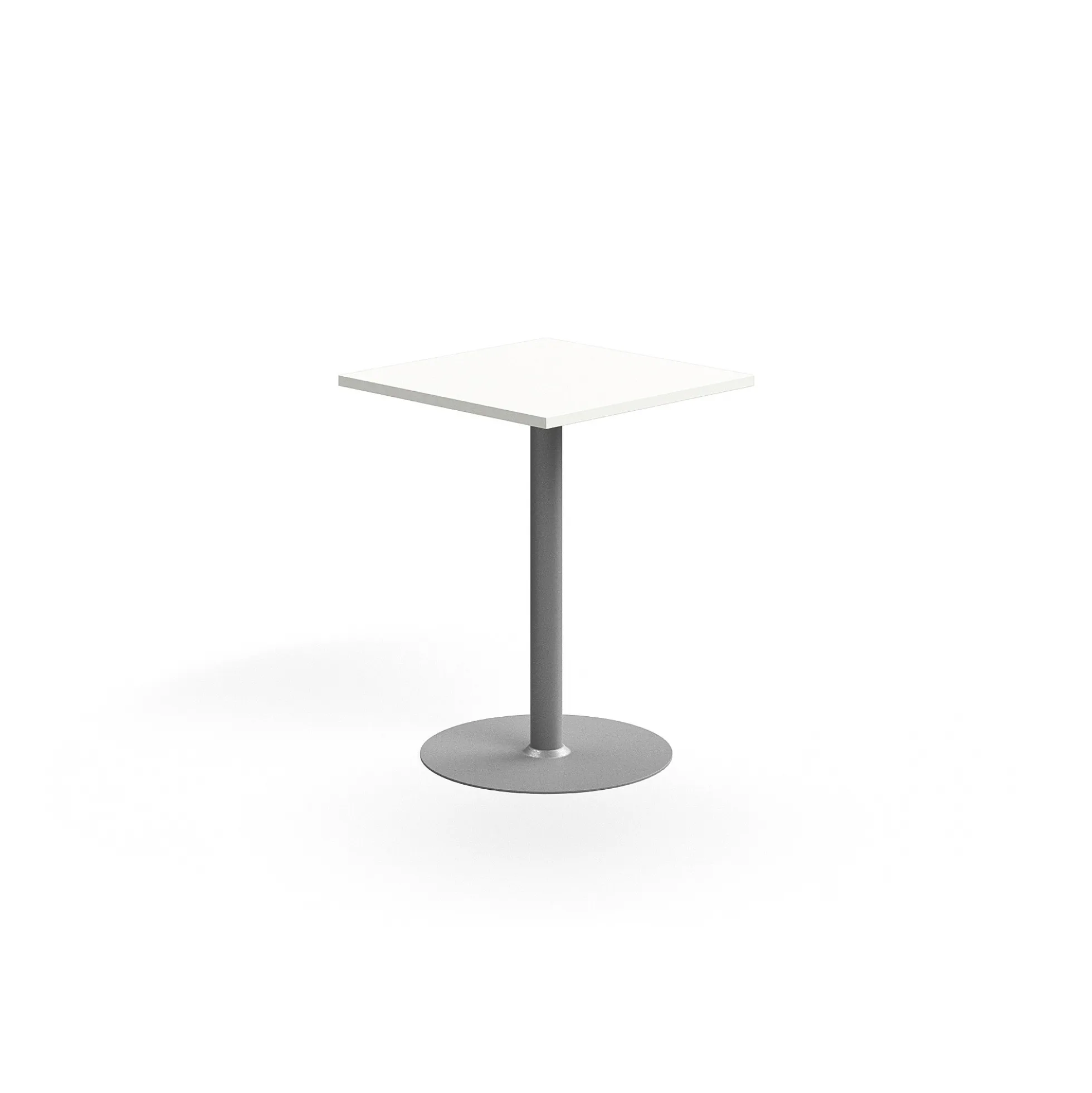 Baaripöytä VERTICUS 700x700x900 mm, valkoinen/hopea