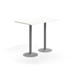 Baaripöytä VERTICUS 1400x800x1100 mm, valkoinen/hopea