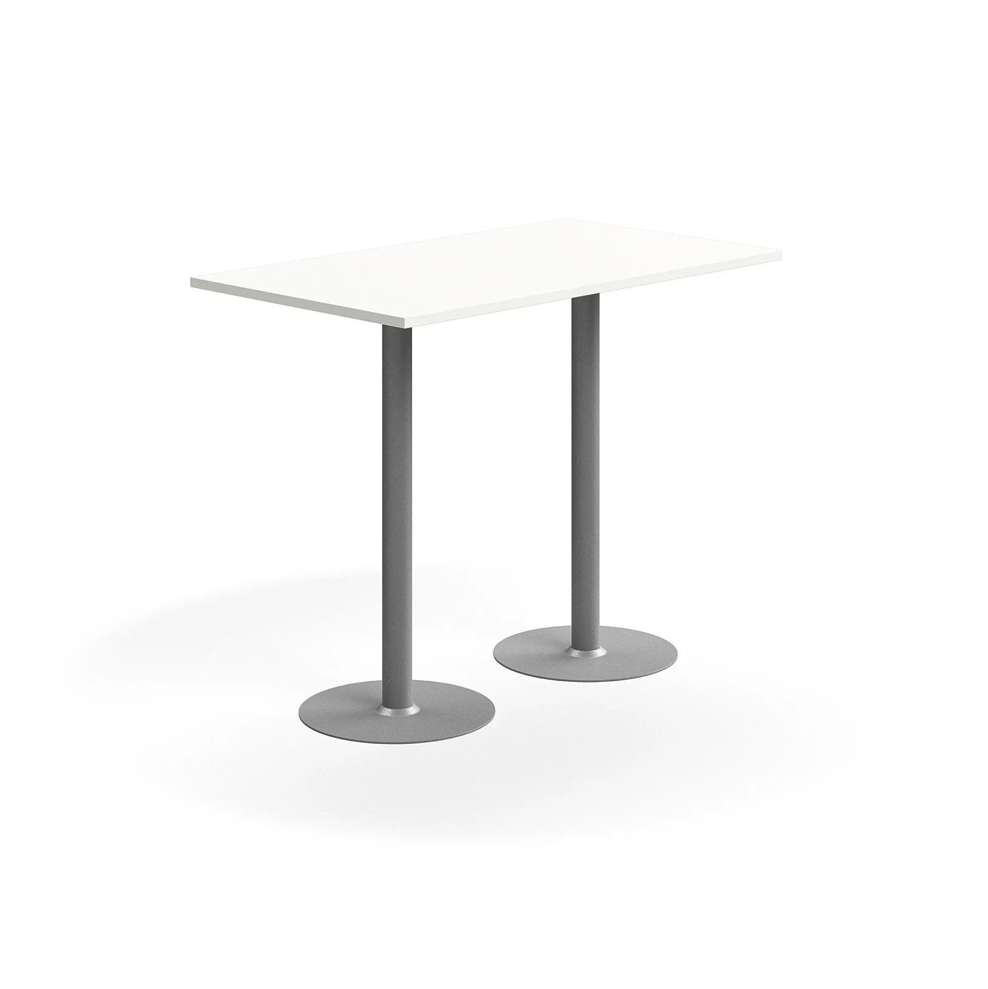 Baaripöytä VERTICUS 1400x800x1100 mm, valkoinen/hopea