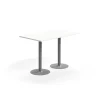 Baaripöytä VERTICUS 1400x800x900 mm, valkoinen/hopea