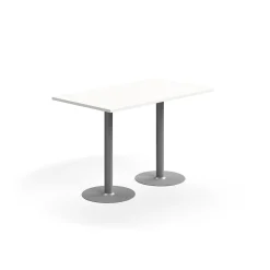 Baaripöytä VERTICUS 1400x800x900 mm, valkoinen/hopea
