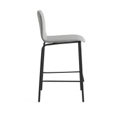 Baarituoli LABELL Istuinkorkeus 650 mm, musta/vaaleanharmaa