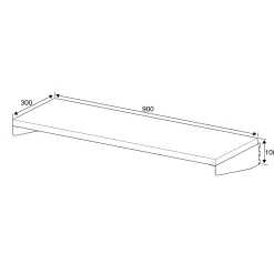 Hylly RELY Laminaatti, 900x300 mm, valkoinen/koivu