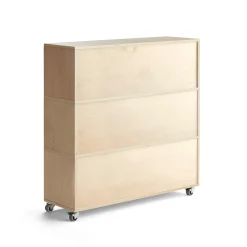 Hylly RICO Pyörät, 9 lokeroa, leveys: 1200 mm, koivu