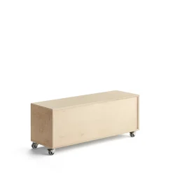Hylly RICO Pyörät, 3 lokeroa, leveys: 1200 mm, koivu