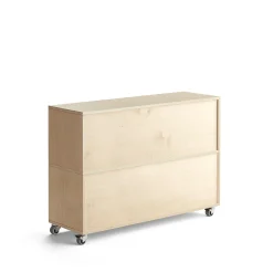 Hylly RICO Pyörät, 6 lokeroa, leveys: 1200 mm, koivu