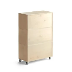 Hylly RICO Pyörät, 6 lokeroa, leveys: 800 mm, koivu