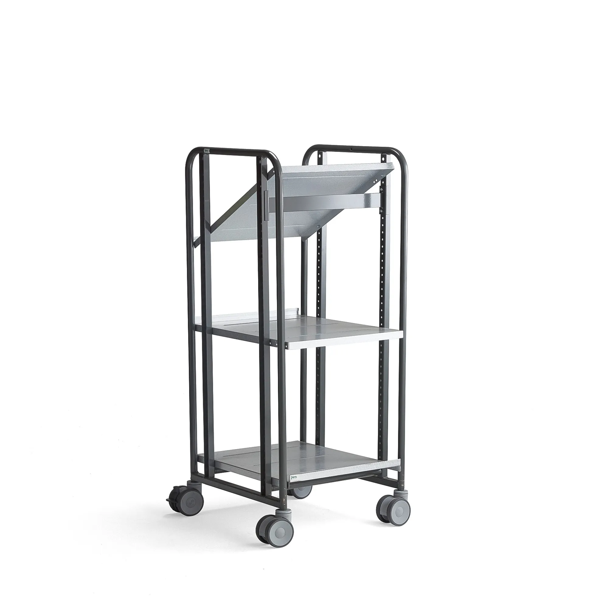 Hyllyvaunu ANGLE 3 hyllytasoa, 477x638x1300 mm