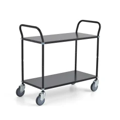 Hyllyvaunu TRANSIT 2 hyllyä, 900x440 mm, musta