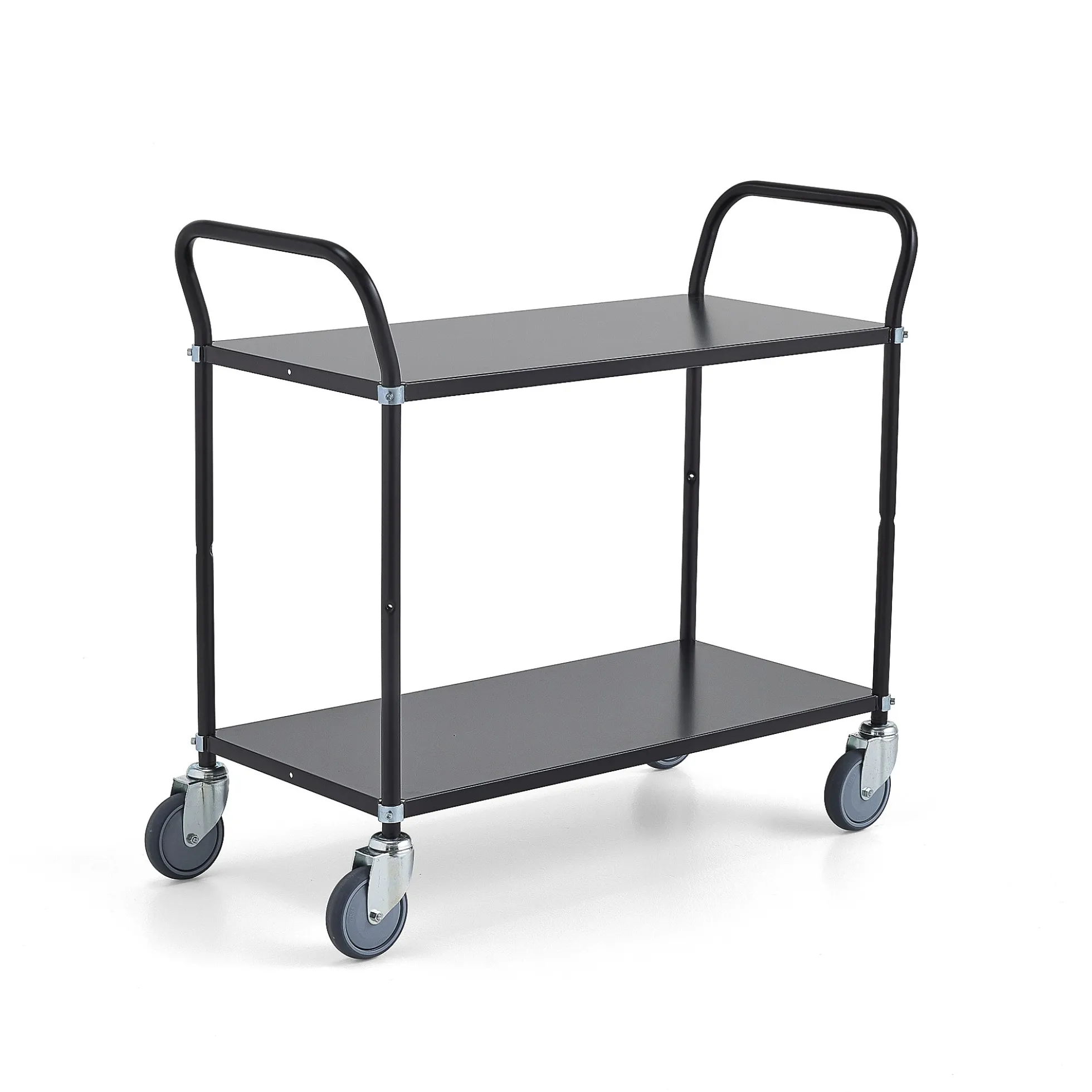 Hyllyvaunu TRANSIT 2 hyllyä, 900x440 mm, musta