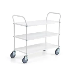 Hyllyvaunu TRANSIT 3 hyllyä, 900x440 mm, valkoinen