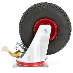 Ilmakumipyörä 260x85 mm Nivelpyörä jarrulla, 170 kg