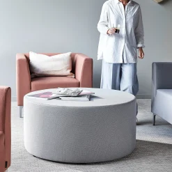 Istuinmoduuli CASUAL Ø 1000 mm, kangas CURA, harmaa