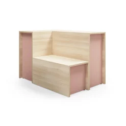 Istuinmoduuli TOGETHER 800x400x800 mm, saarni, tummanpinkki