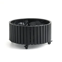 Istutuslaatikko FLORA Pyörillä, Ø700x350 mm, musta