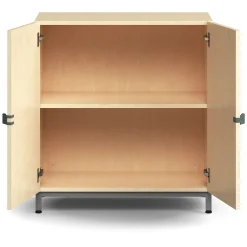 Kaappi QBUS 1 hylly, jalusta, kahvat, 868x800x420 mm, hopeanharmaa, koivu